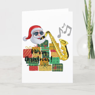 Merry Christmas Saxophone Presents-Christmas Card