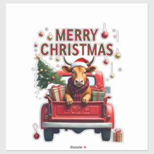 Merry Christmas Scottish Highland Cow Xmas Farm An