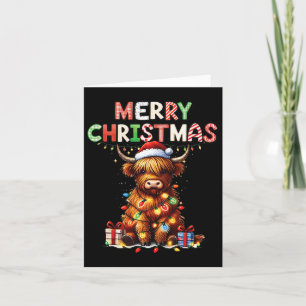 Merry Christmas Scottish Highland Cow Xmas Farm An Card