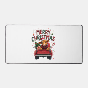 Merry Christmas Scottish Highland Cow Xmas Farm An Desk Mat