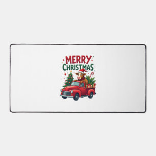 Merry Christmas Scottish Highland Cow Xmas Farm An Desk Mat