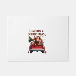 Merry Christmas Scottish Highland Cow Xmas Farm An Doormat