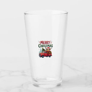 Merry Christmas Scottish Highland Cow Xmas Farm An Glass