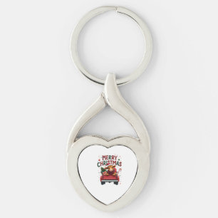 Merry Christmas Scottish Highland Cow Xmas Farm An Key Ring