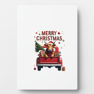 Merry Christmas Scottish Highland Cow Xmas Farm An Plaque