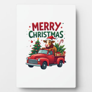 Merry Christmas Scottish Highland Cow Xmas Farm An Plaque