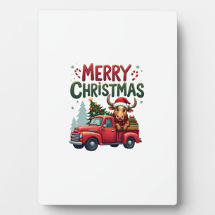 Merry Christmas Scottish Highland Cow Xmas Farm An Plaque