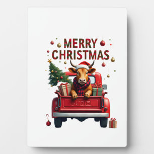 Merry Christmas Scottish Highland Cow Xmas Farm An Plaque