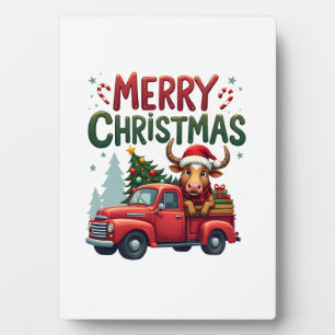 Merry Christmas Scottish Highland Cow Xmas Farm An Plaque