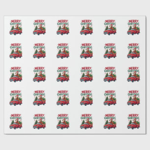 Merry Christmas Scottish Highland Cow Xmas Farm An Wrapping Paper