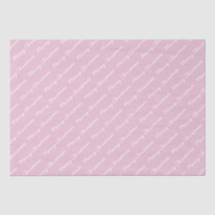 Merry Christmas Script Baby Pink Tissue Paper