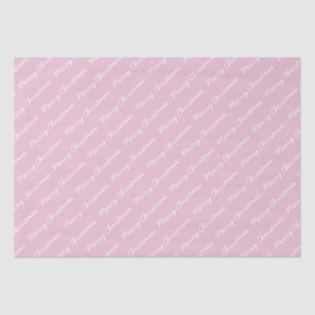 Merry Christmas Script Baby Pink Tissue Paper (Front)
