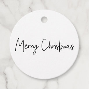 Merry Christmas Script Favour Tags