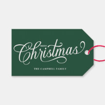 Merry Christmas Script Forest Green