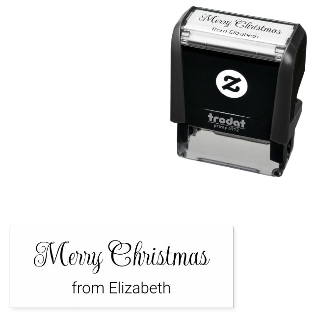 Merry Christmas Script from Your Name Self-inking Stamp (In Situ)