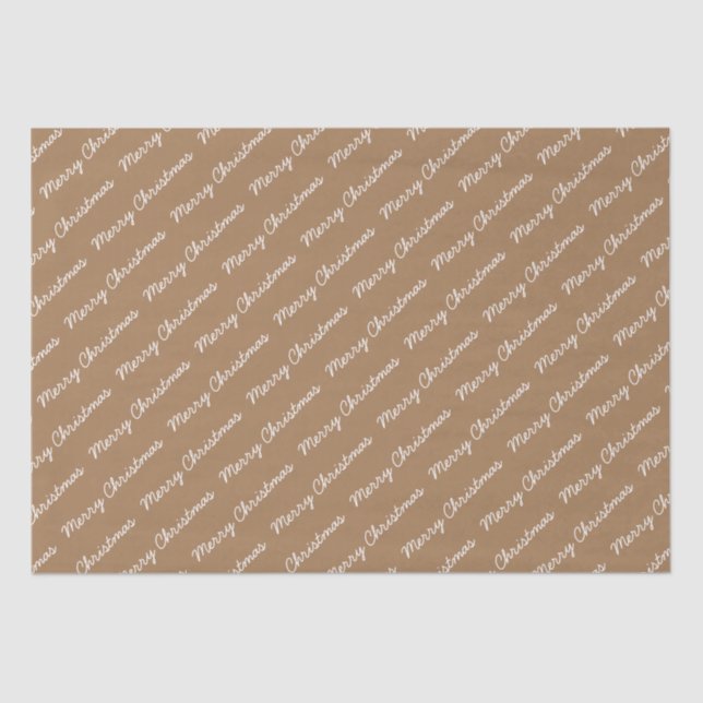 Merry Christmas Script Gold  Tissue Paper (Front)