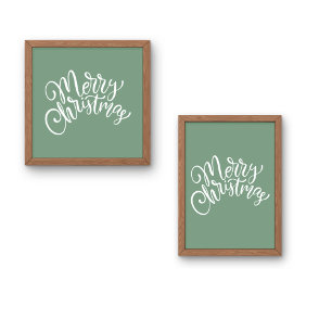 Merry Christmas Script green Poster
