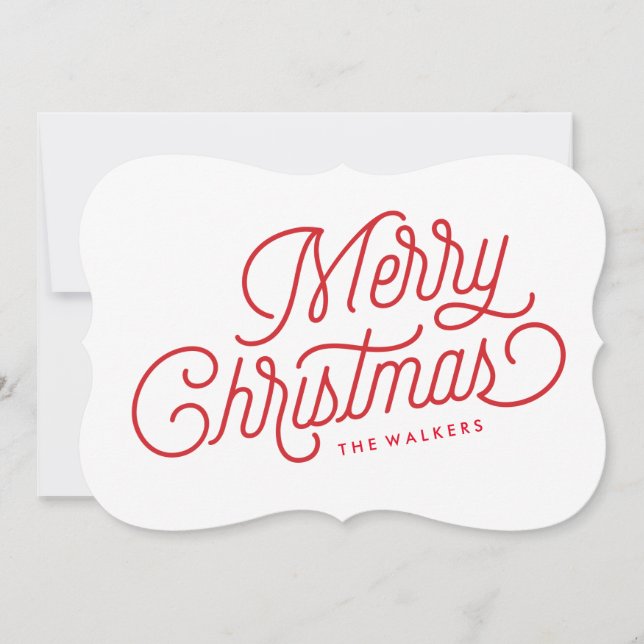 Merry Christmas Script Holiday Card (Front)