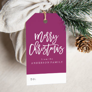 Merry Christmas Script Holiday Gift Tags