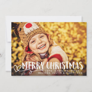 Merry Christmas Script Holiday Photo Overlay Card