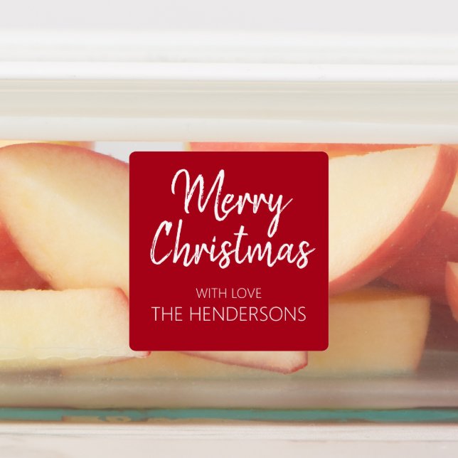 Merry Christmas Script Monogram Waterproof Food (Affixed)