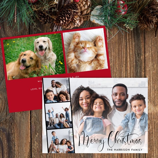 Merry Christmas Script  Photo Holiday Card (Share the love and warmth of the season with your personalized photo Christmas card)