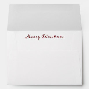 “Merry Christmas” Script Red Elegant Envelope