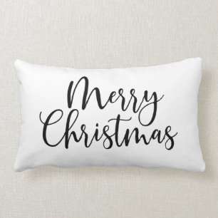 Merry Christmas Script Stylish Lumbar Cushion