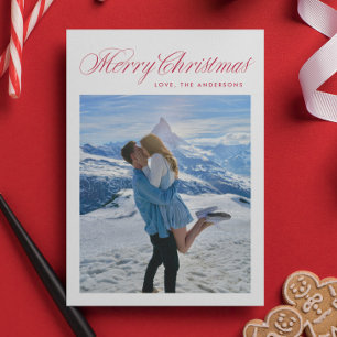 Merry Christmas Script Traditional Holiday Card