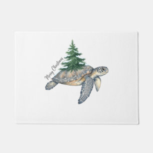 Merry Christmas Sea Turtle Doormat