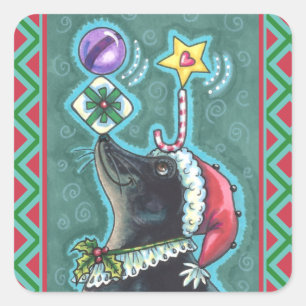 MERRY CHRISTMAS SEAL BALANCING GIFTS, CANDY CANE