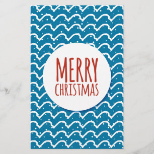 Merry Christmas Seamless Pattern Blue Texture Stationery