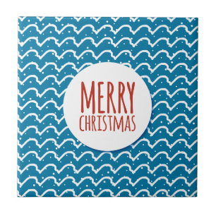 Merry Christmas Seamless Pattern Blue Texture Tile