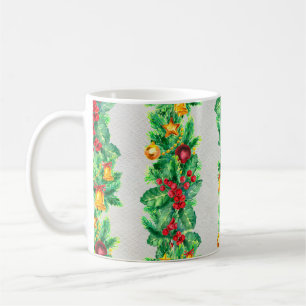 Merry Christmas seamless pattern with garlands. Wa Coffee Mug