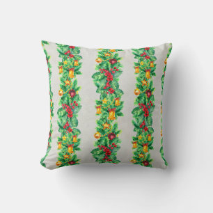 Merry Christmas seamless pattern with garlands. Wa Cushion