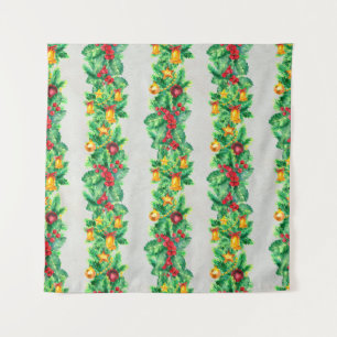 Merry Christmas seamless pattern with garlands. Wa Tapestry
