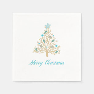 Merry Christmas Seashell Christmas Tree Napkin