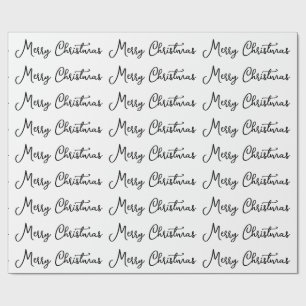 Merry Christmas Seasonal Holiday Time Handwriting Wrapping Paper