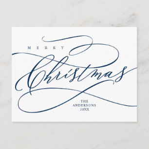 Merry Christmas, Seasons Greeting Calligraphy Post Postcard