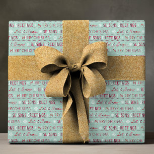 Merry Christmas Season's Greetings Let It Snow Wrapping Paper
