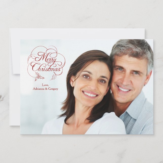 Merry Christmas Sentiments Holiday Photo Card (Front)