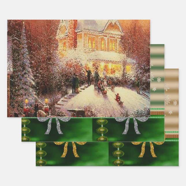 Merry Christmas Sheets Wrapping Paper (Set)