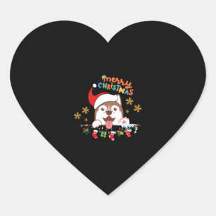 Merry Christmas Shelties Magnet Heart Sticker