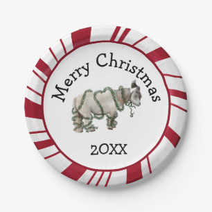 Merry Christmas Shetland Pony Plates
