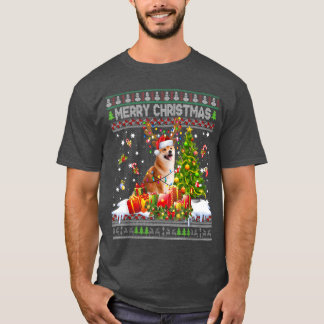 Merry Christmas Shiba Inu Santa Xmas Tree Lights U T-Shirt