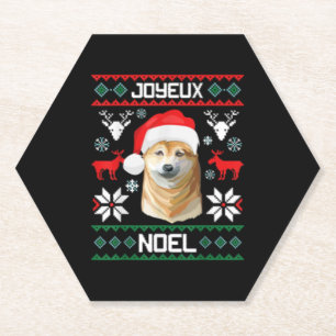 Merry Christmas Shiba Inu Soft Christmas Dog T Shi Paper Coaster