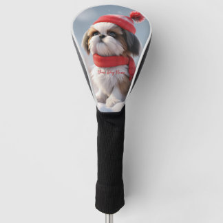 Merry Christmas, Shih Tzu Dog Puppy 01 - Happy Chr Golf Head Cover