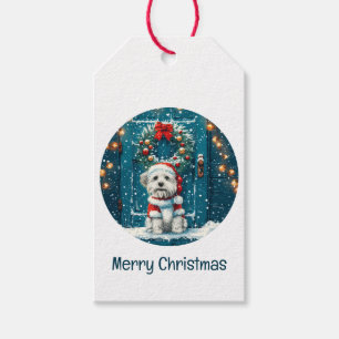 Merry Christmas Shih Tzu Dogs Gift Tags