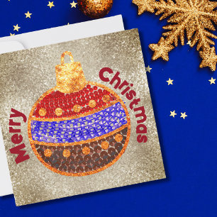 Merry Christmas - shining bauble with sequins