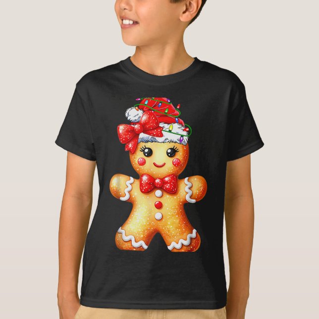 Merry Christmas Shirt Gingerbread Santa Pajamas Gi (Front)